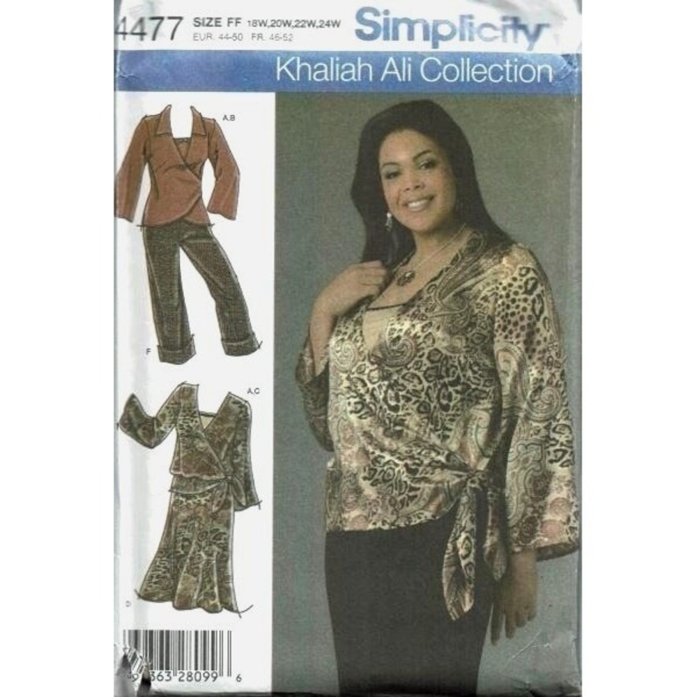 Simplicity Sewing Pattern 4477 Womens Pants Top Skirt Size 18W-24W Uncut FF